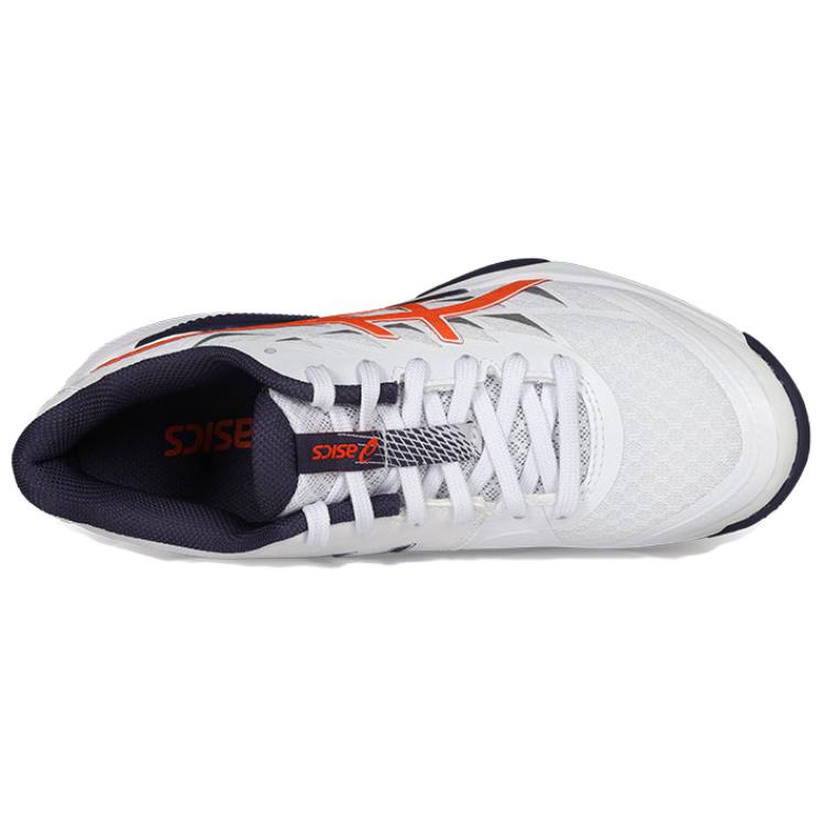 ASICS Gel Tactic 12 Abrasion Resistant Low top Badminton Shoes Unisex White Orange