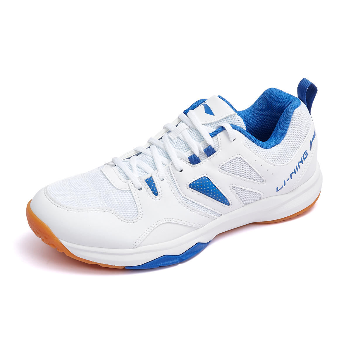 Li Ning Ace Textile, Synthetic Leather Slip Resistant Abrasion Resistant Low top Badminton Shoes Unisex White