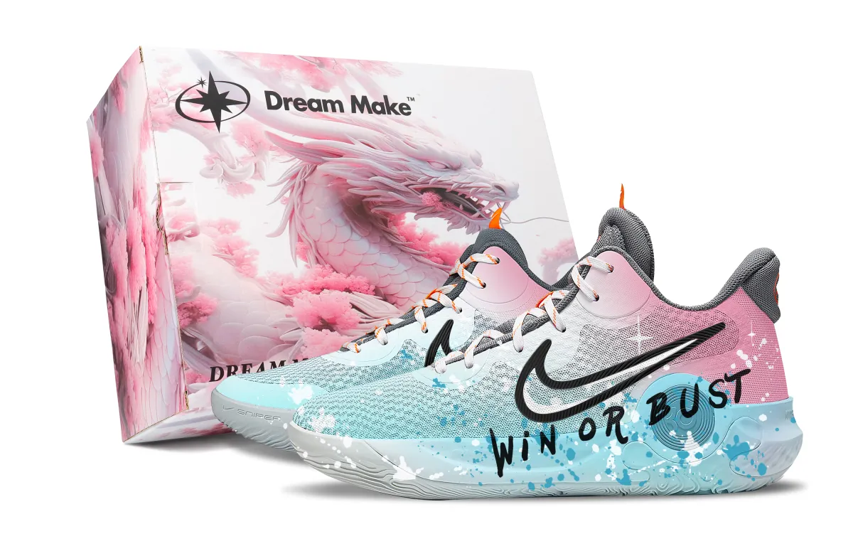 Nike KD Trey 5 IX Observer Pink Box Slip Resistant Abrasion Resistant Mid top Basketball Shoes Unisex Pink Blue