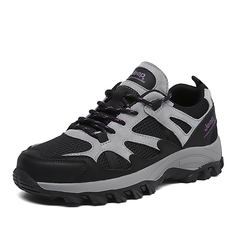 Jeep Athleisure Abrasion Resistant Breathable Low top Mountaineering Shoes Women’s Black Purple