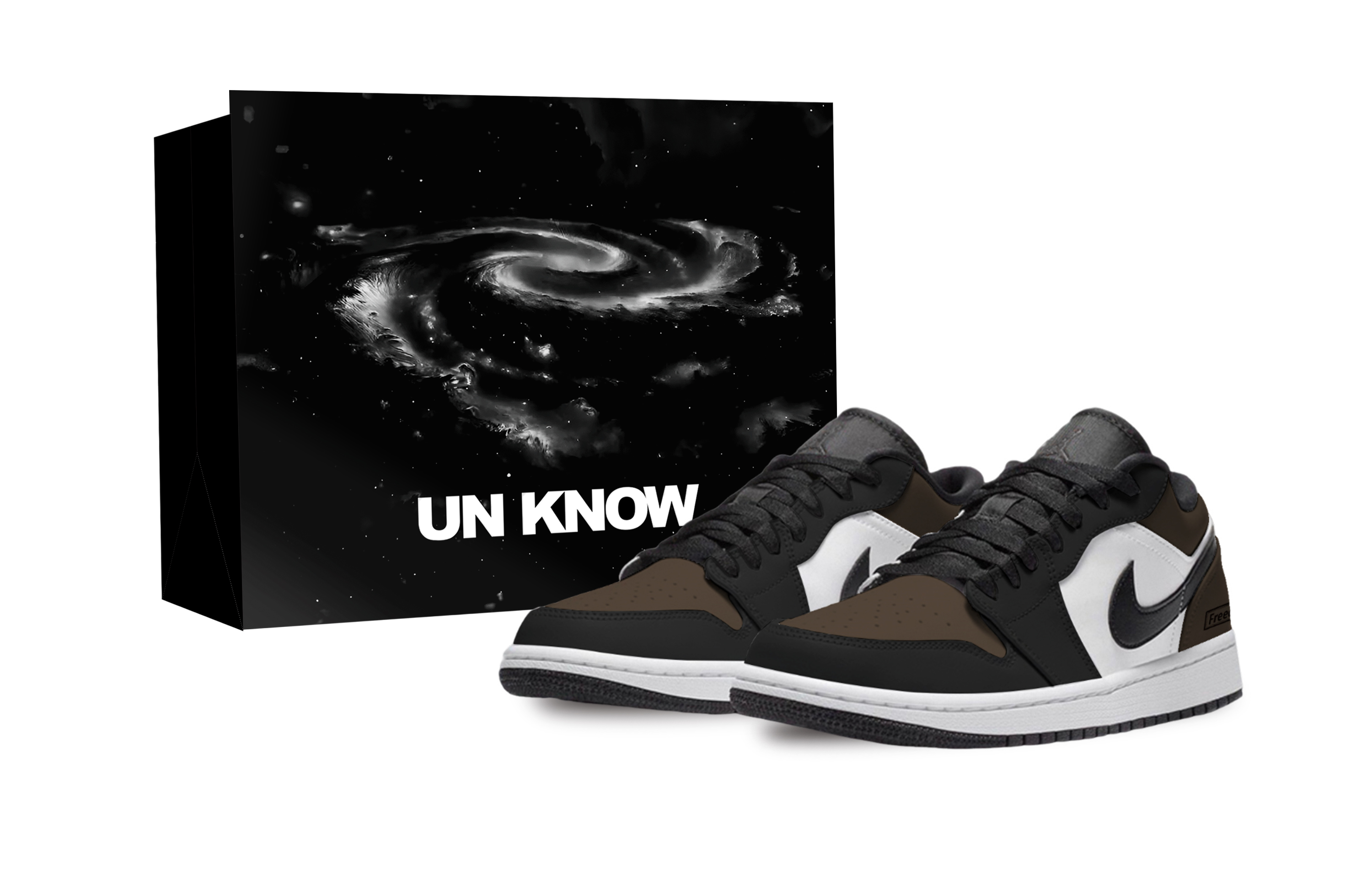Jordan Air Jordan 1 Reverse Black Brown, Shopping Bag Abrasion Resistant Low top Vintage Basketball Shoes Unisex