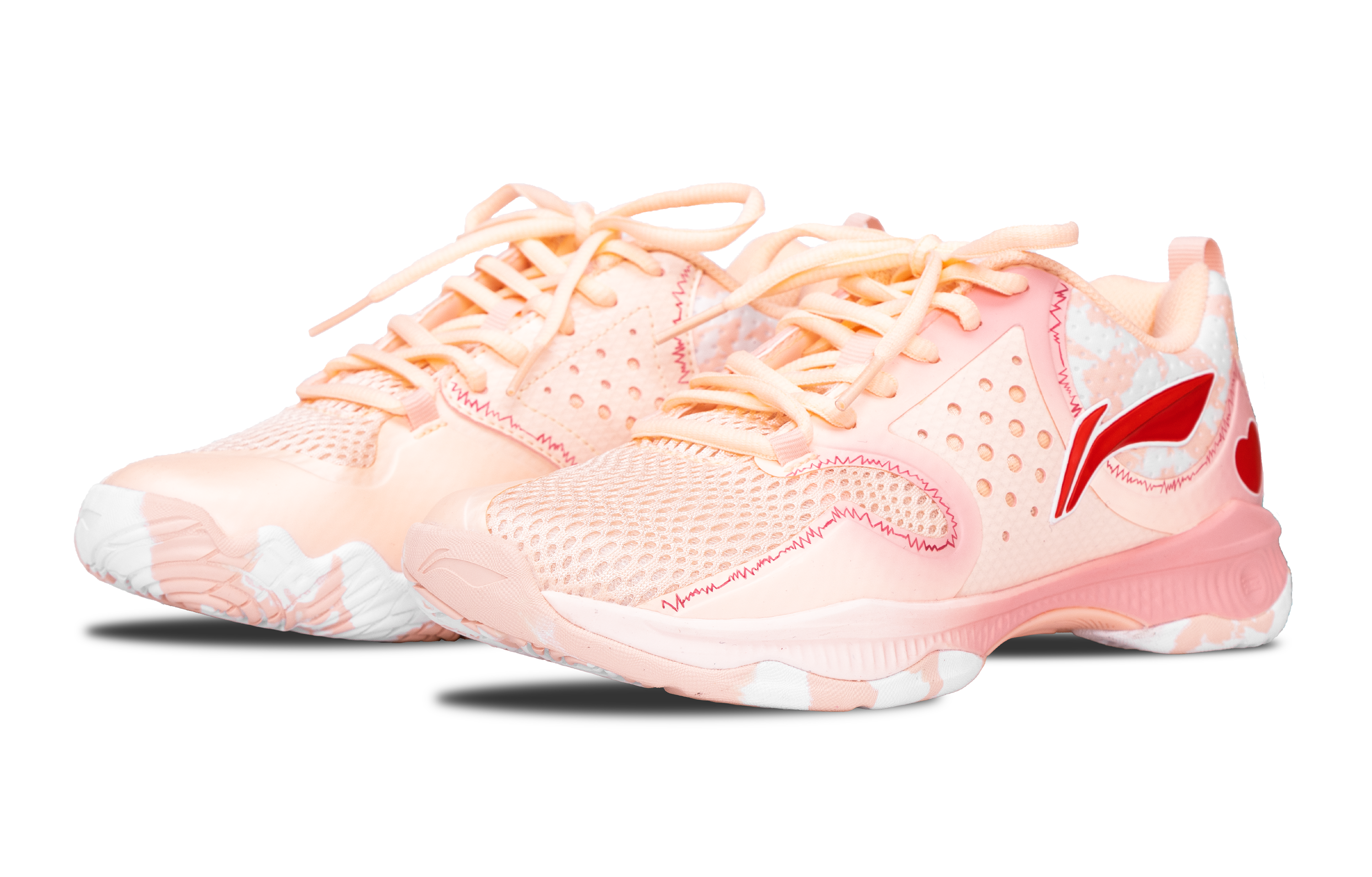 Li Ning Halberd TD Cushioning Slip Resistant Rebound Low top Badminton Shoes Women’s Pink