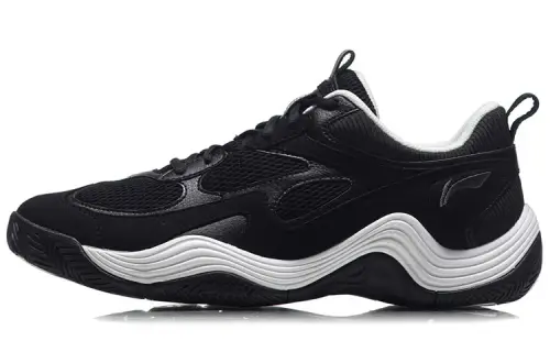 Li Ning Vintage Basketball Shoes Unisex Low Top Black White