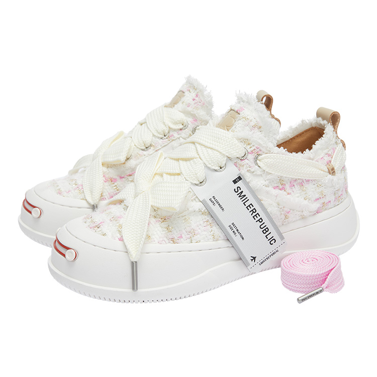 SMILEREPUBLIC Open Ended Smiling Collection PINK WHITE TWEED ' Encounter '