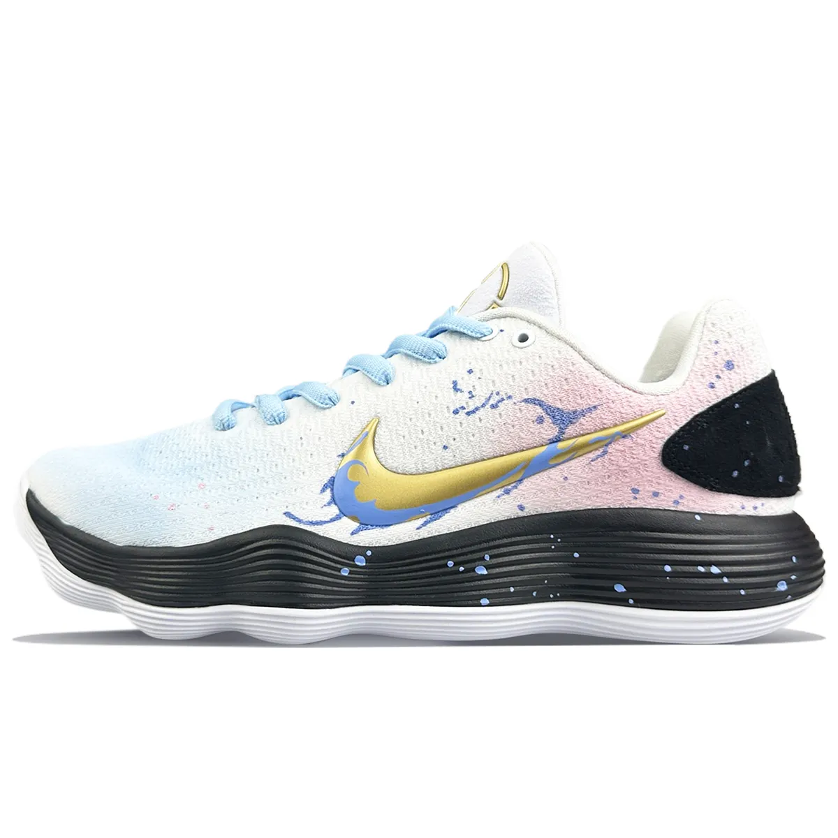 Nike Hyperdunk 2017 Low top Basketball Shoes Men's Blue Pink