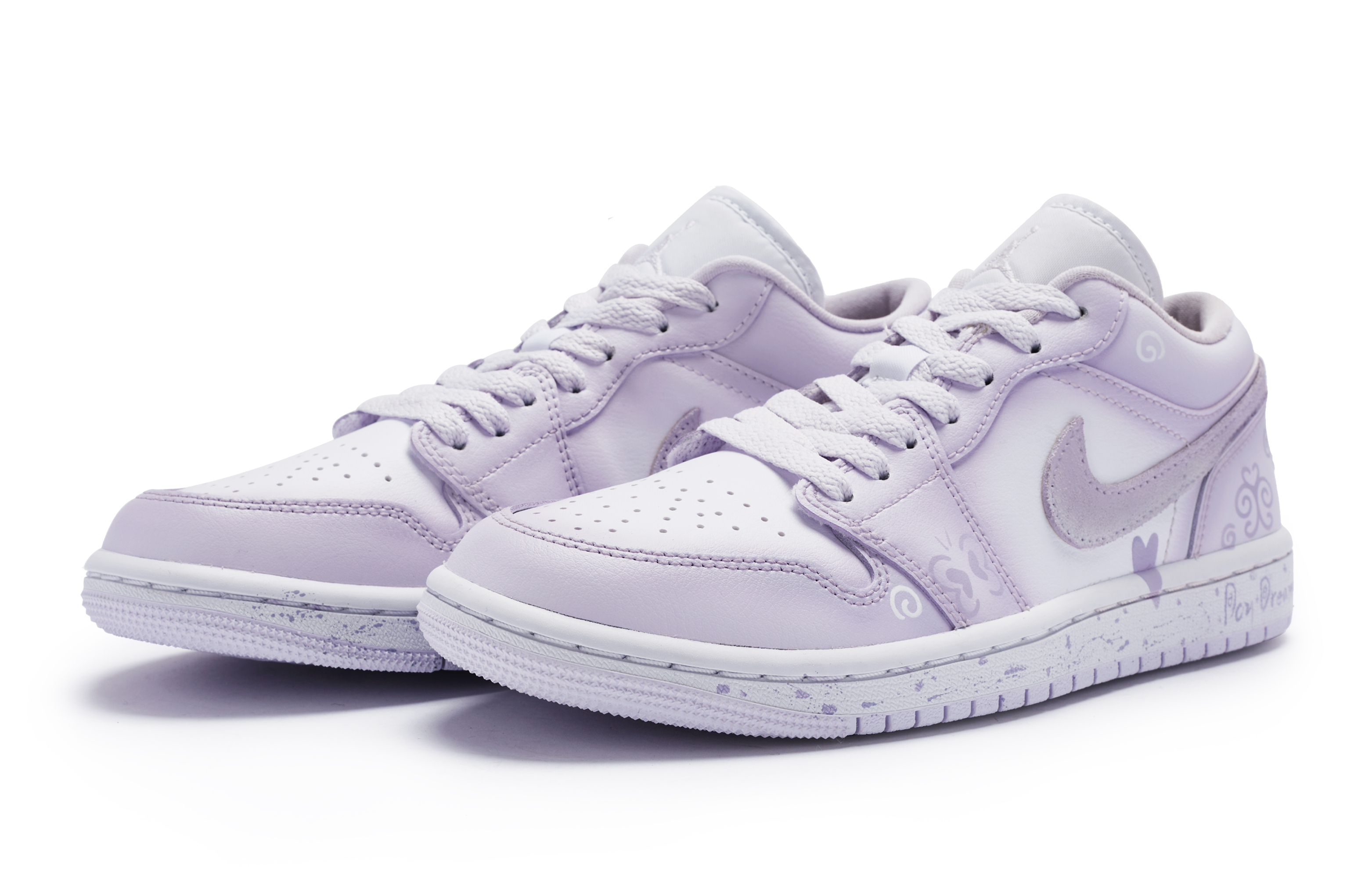 Jordan Air Jordan 1 Low top Vintage Basketball Shoes Women’s White Purple