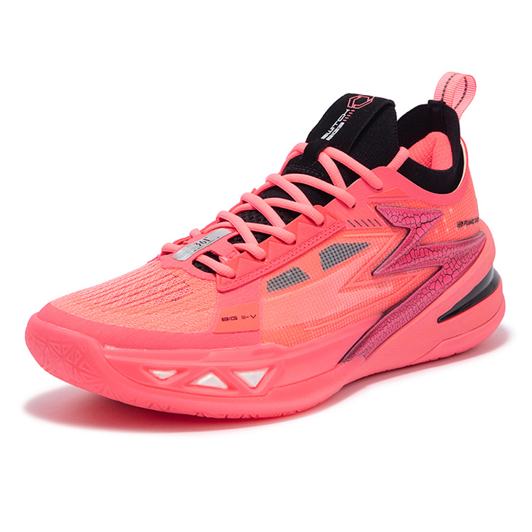 361° BIG3 5.0 Pro Basketball Shoes Men’s Low Top Fluorescent Begonia Pink/Obsidian Black