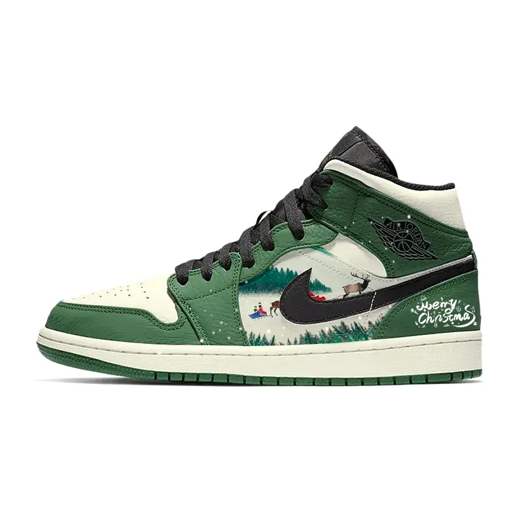 Jordan Air Jordan 1 Vintage Basketball Shoes Men's Mid Top White/Green