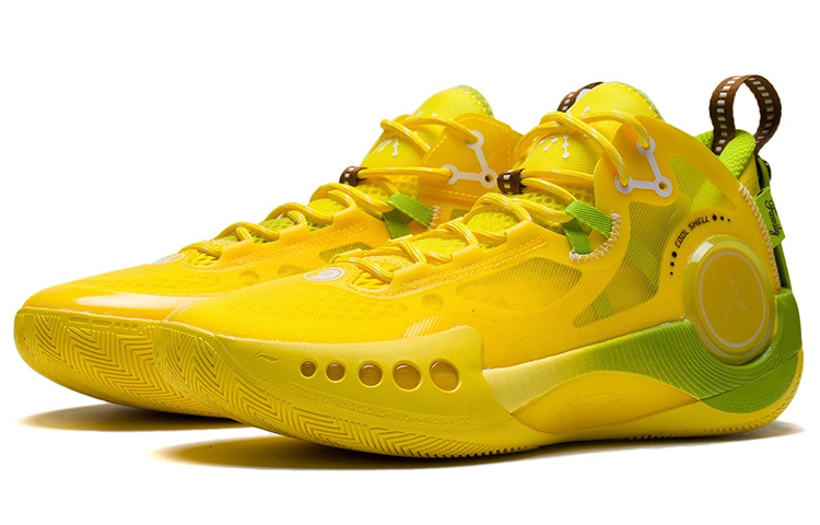 Li Ning Shadow 3 Cushioning Slip Resistant Abrasion Resistant Low top Basketball Shoes Men’s Kiwi Yellow Summer