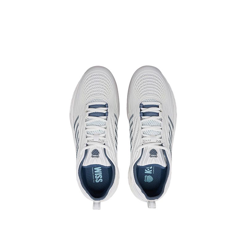 K·SWISS Slip Resistant, Abrasion Resistant, Breathable Low top Tennis Shoes Men’s White Blue