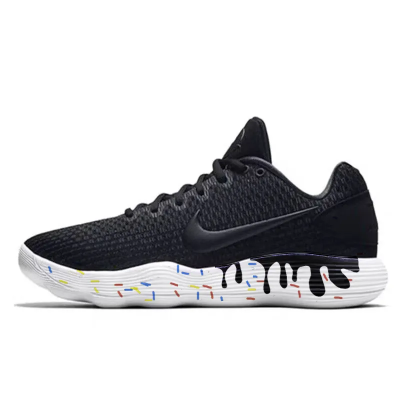Nike Hyperdunk 2017 Slip Resistant Abrasion Resistant Low top Basketball Shoes Men's Black White