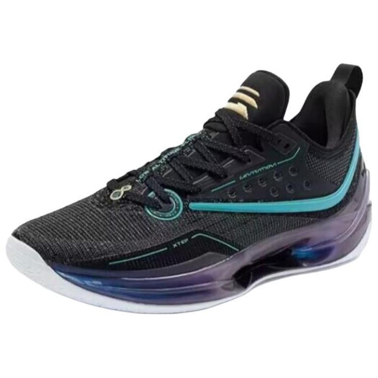 XTEP Yuwun 8 Comfortable And Breathable Cushioning, Wear Resistant Low top Basketball Shoes Men’s Black Blue