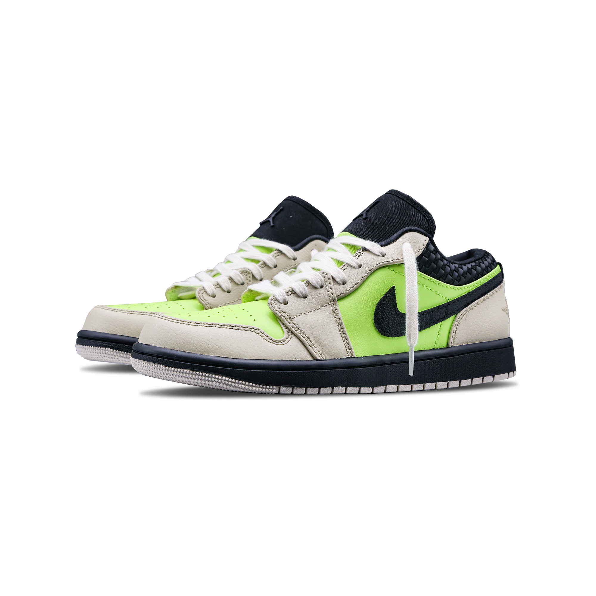Jordan Air Jordan 1 Low ‘Bright Cactus’ Low top Vintage Basketball Shoes Women’s Beige Black Green