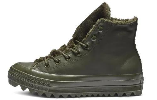 Converse Ctas Lift Ripple Hi High top Canvas Shoes Women's Army Green