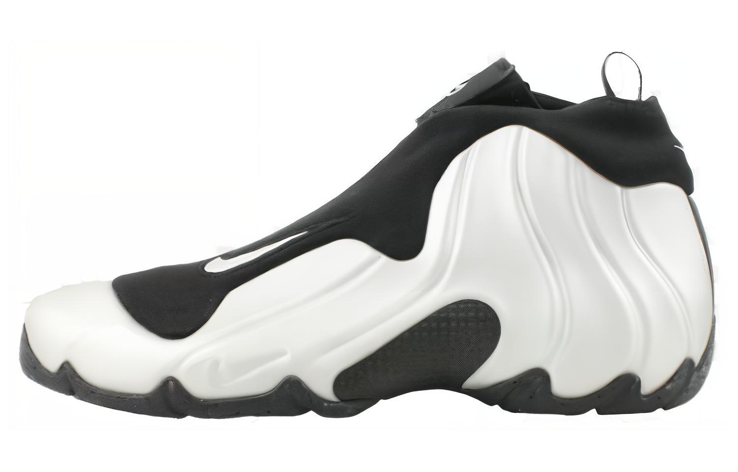 Nike Air Flightposite Comfortable and versatile, wear-resistant and breathable, mid-top retro basketball shoes, same style for men and women, black and white