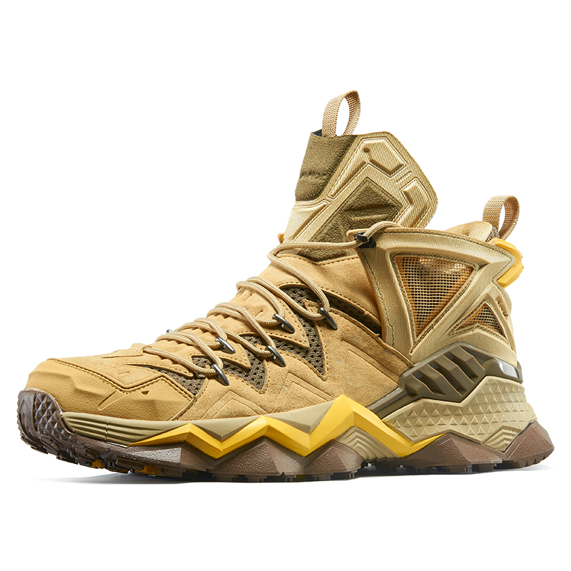 RAX Lightweight, Breathable, And Slip Resistant Mid top Outdoor Shoes Men’s Brown Yellow