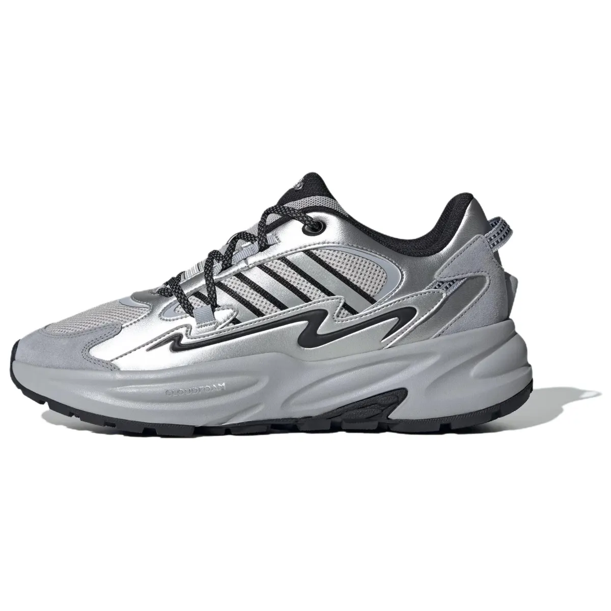 Adidas OZWAVE SURGE Slip Resistant Low top Chunky Sneakers Unisex Silver Gray