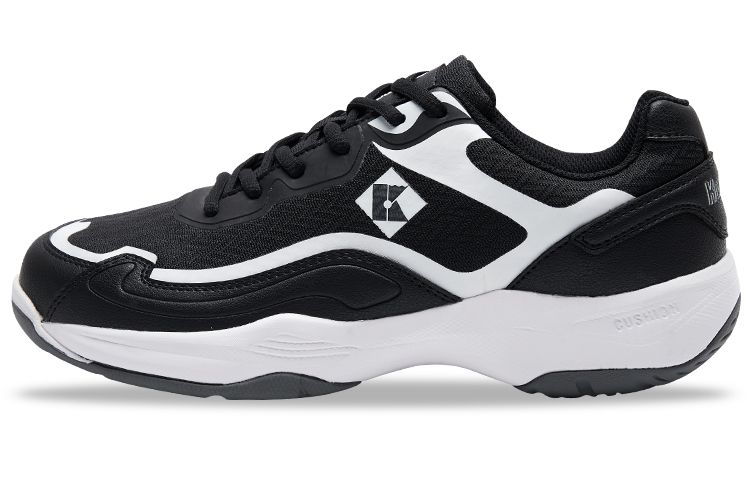 KUMPOO Hydrogen Cloud Textile, Synthetic Leather Slip Resistant Coverage Support Low top Badminton Shoes Unisex Black