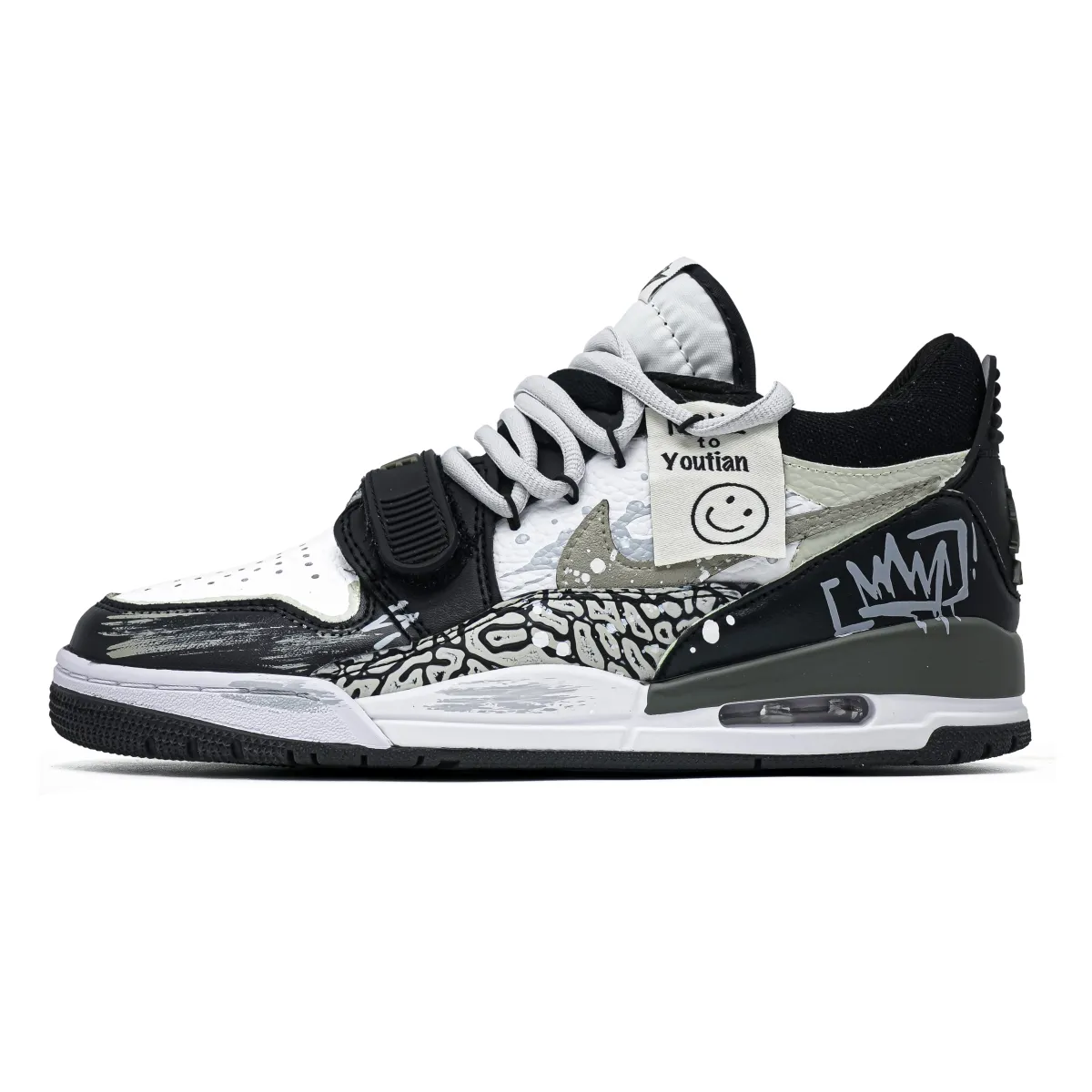 Jordan Legacy 312 Street Graffiti Cushioning Abrasion Resistant Low top Vintage Basketball Shoes Unisex Black