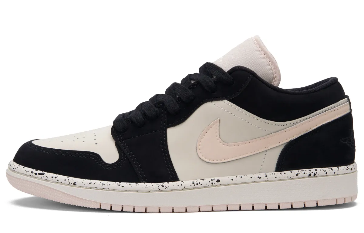 Jordan Air Jordan 1 Out Of Control Peach Low top Vintage Basketball Shoes Unisex Black Pink