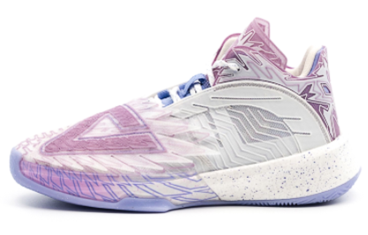 PEAK State Extremely Large Triangle 1.0 Basketball Shoes Men’s Mid Top Baymax/Strawberry Purple