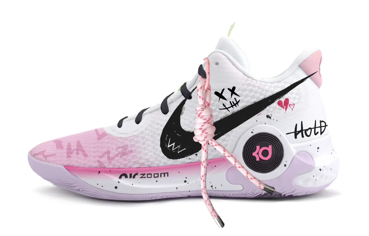 Nike KD Trey 5 IX Love Trap Abrasion Resistant Abrasion Resistant Mid top Vintage Basketball Shoes Unisex Pink White