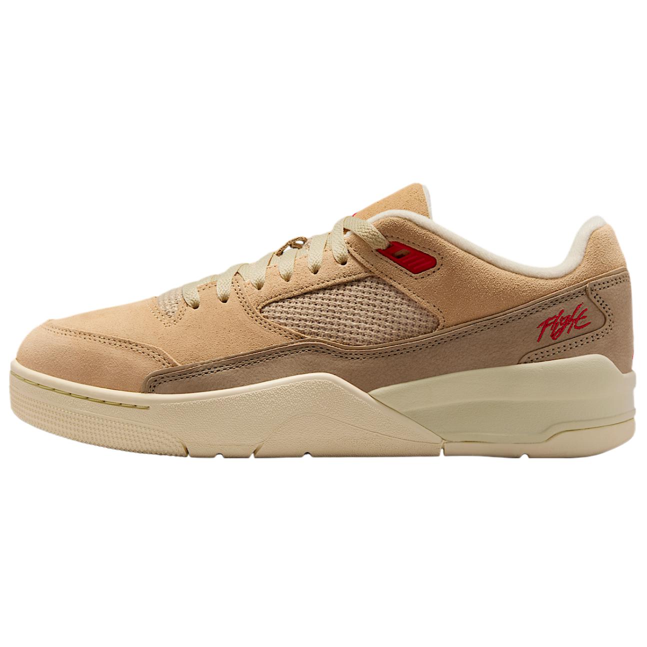 Jordan FLIGHT COURT Abrasion Resistant Low top Vintage Basketball Shoes Unisex Tan