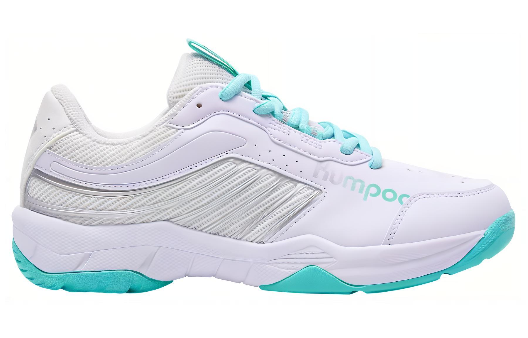 KUMPOO Colored Glaze Mesh, Synthetic Leather Cushioning, Wear Resistant Low top Badminton Shoes Unisex White Green