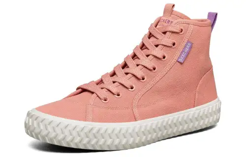 Skechers Wear resistant And Lightweight Mid top Canvas Shoes Women's Coral