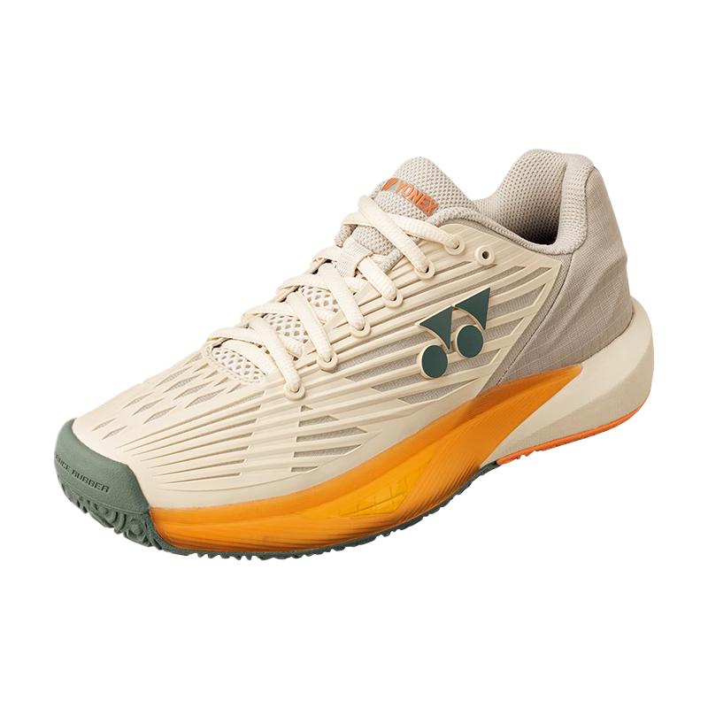YONEX Textile, Synthetic Leather Slip Resistant Abrasion Resistant Low top Tennis Shoes Unisex Sandy Brown