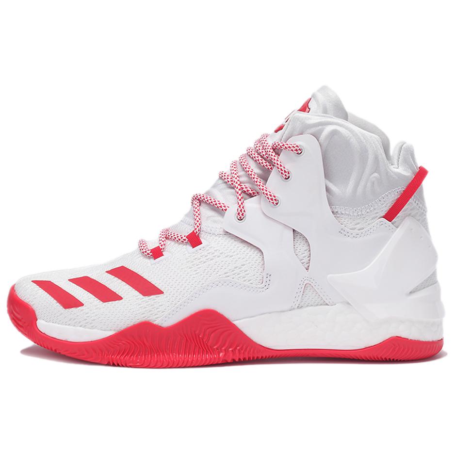 Adidas D Rose 7 High top Basketball Shoes Men’s White Red
