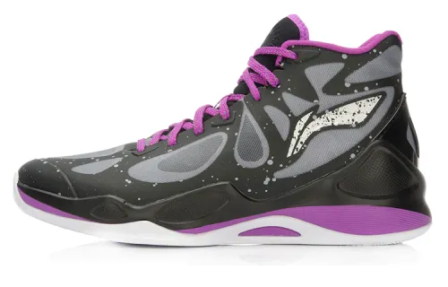 Li Ning SONIC 4 Textile, Split Cow Leather Cushioning Slip Resistant Abrasion Resistant Support High top