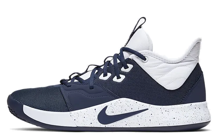 Nike PG 3 Slip Resistant Lightweight Non slip Lightweight Low top Performance Basketball Shoes Unisex Navy Blue