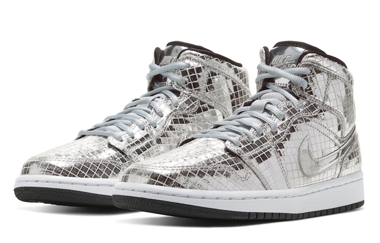 Jordan 1 Mid SE Disco Metallic Silver Women’s