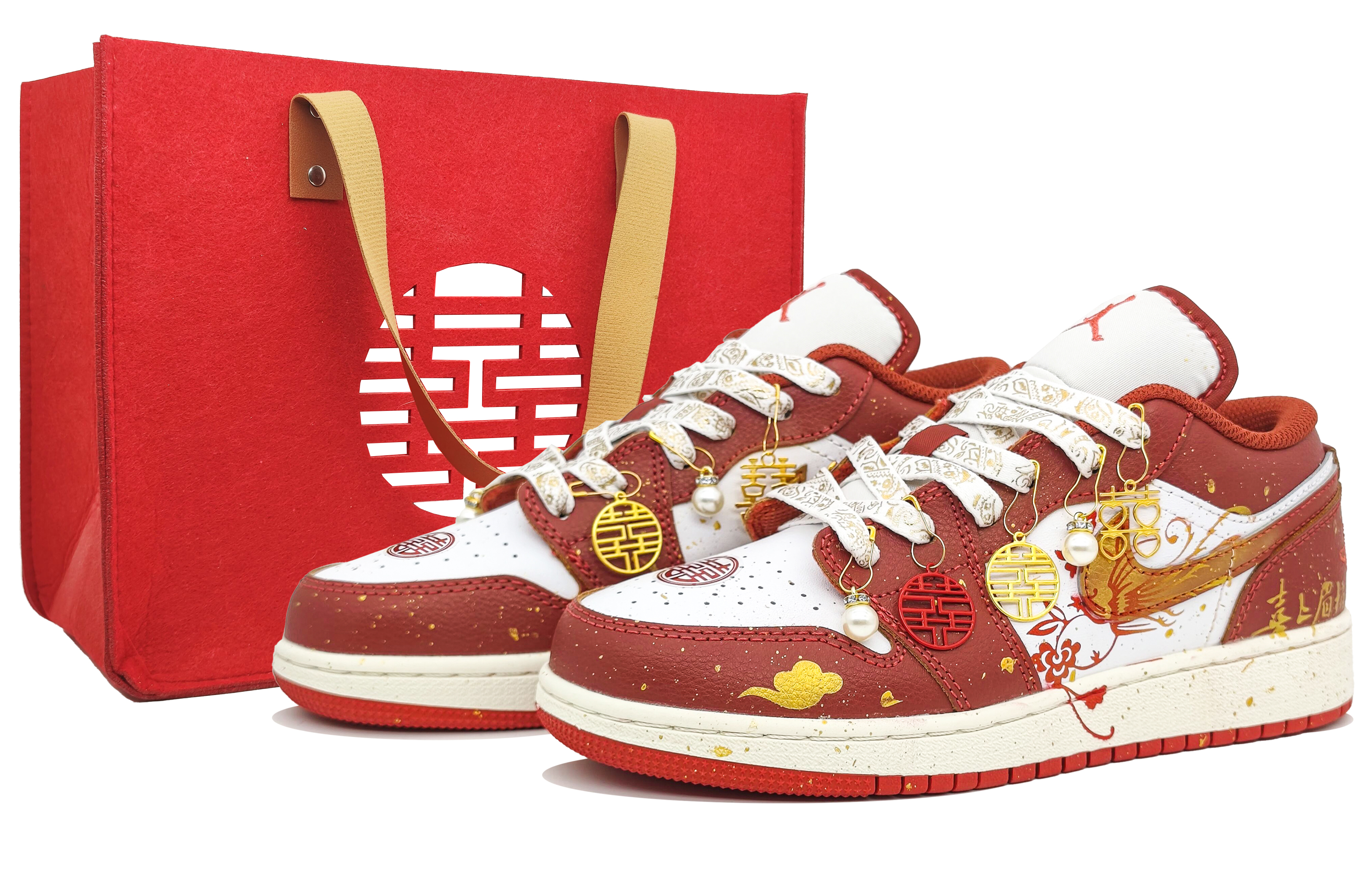 Jordan Air Jordan 1 Abrasion Resistant Abrasion Resistant Low top Vintage Basketball Shoes Unisex Red