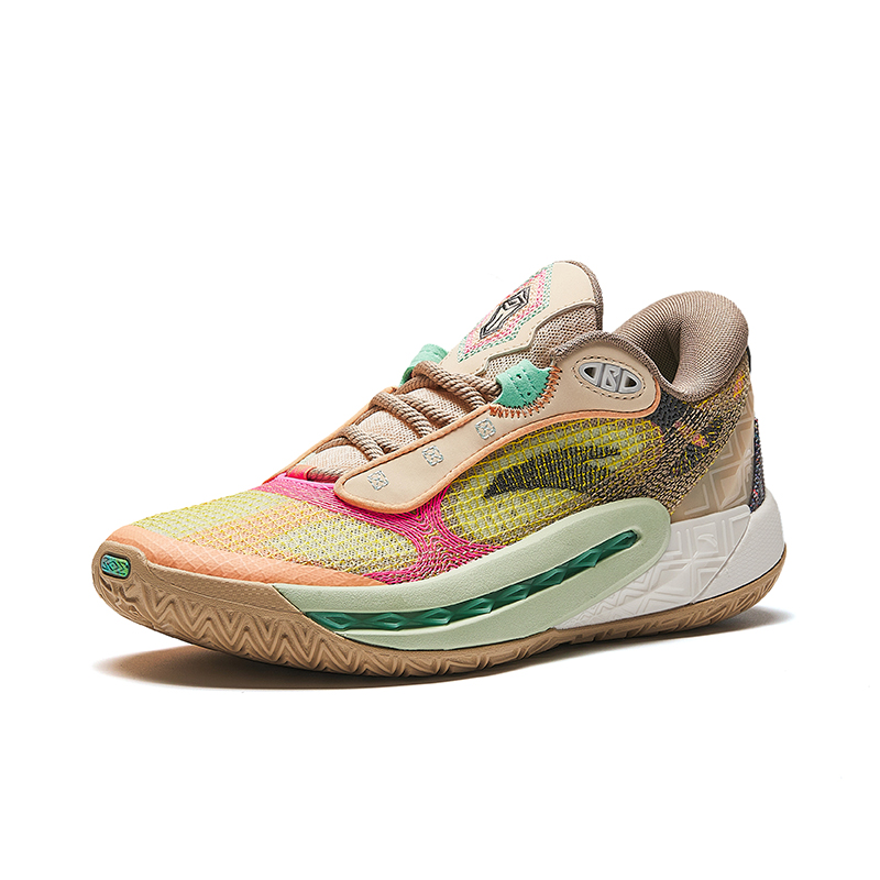 Anta Basketball Collection Slip Resistant Abrasion Resistant Low top Basketball Shoes Women’s Yellow Brown