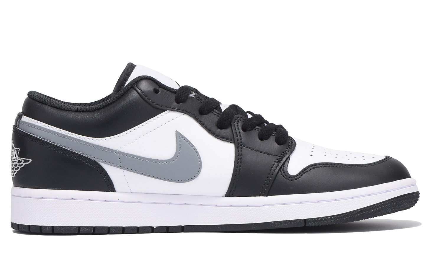 Jordan Air Jordan 1 Slip Resistant Abrasion Resistant Low top Vintage Basketball Shoes Men’s Black White Gray