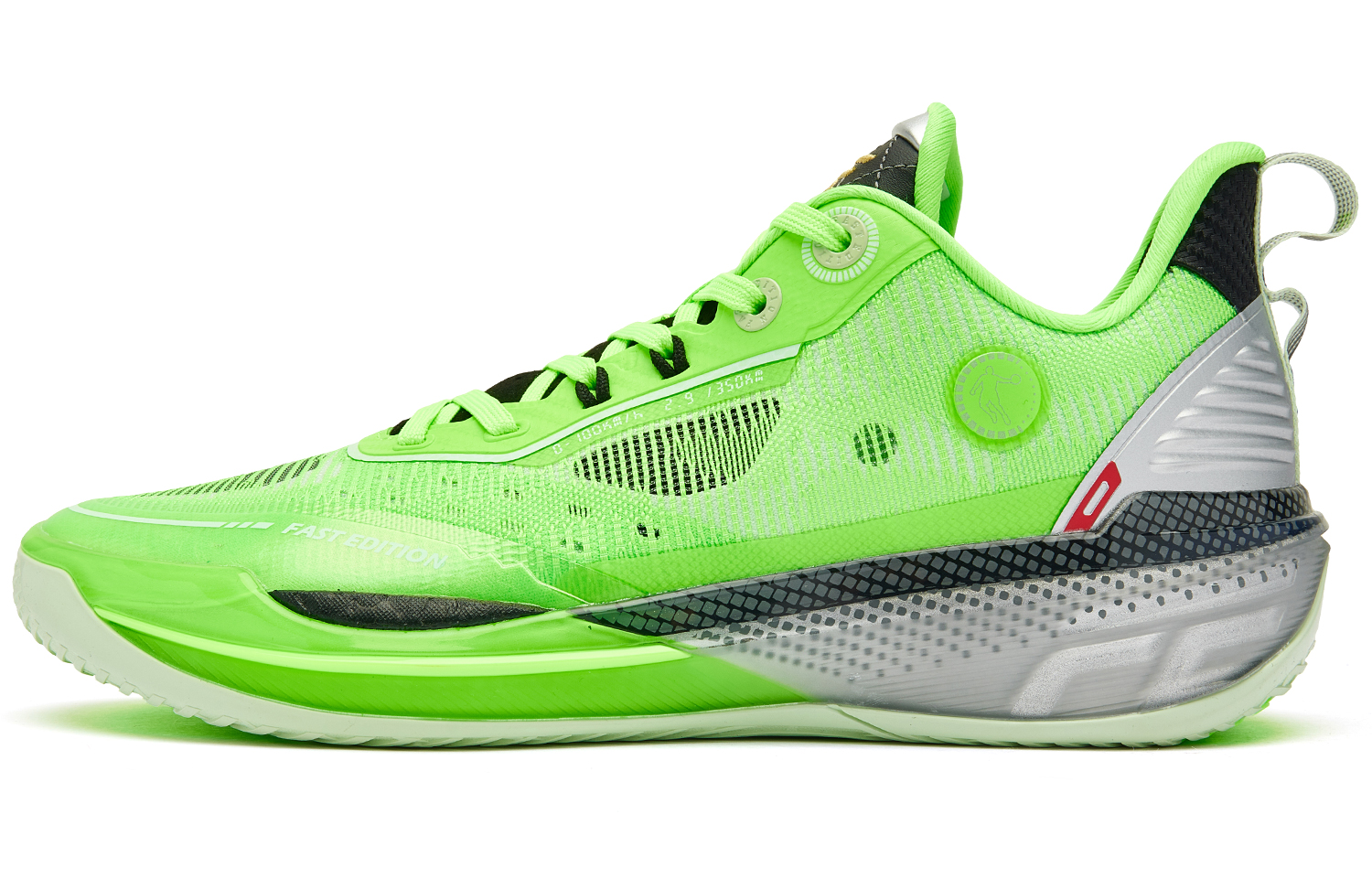 QIAODAN FE2.0 Textile, Synthetic Leather Low top Q KUNGFU TURBO Basketball Shoes Men’s Bright Green Black