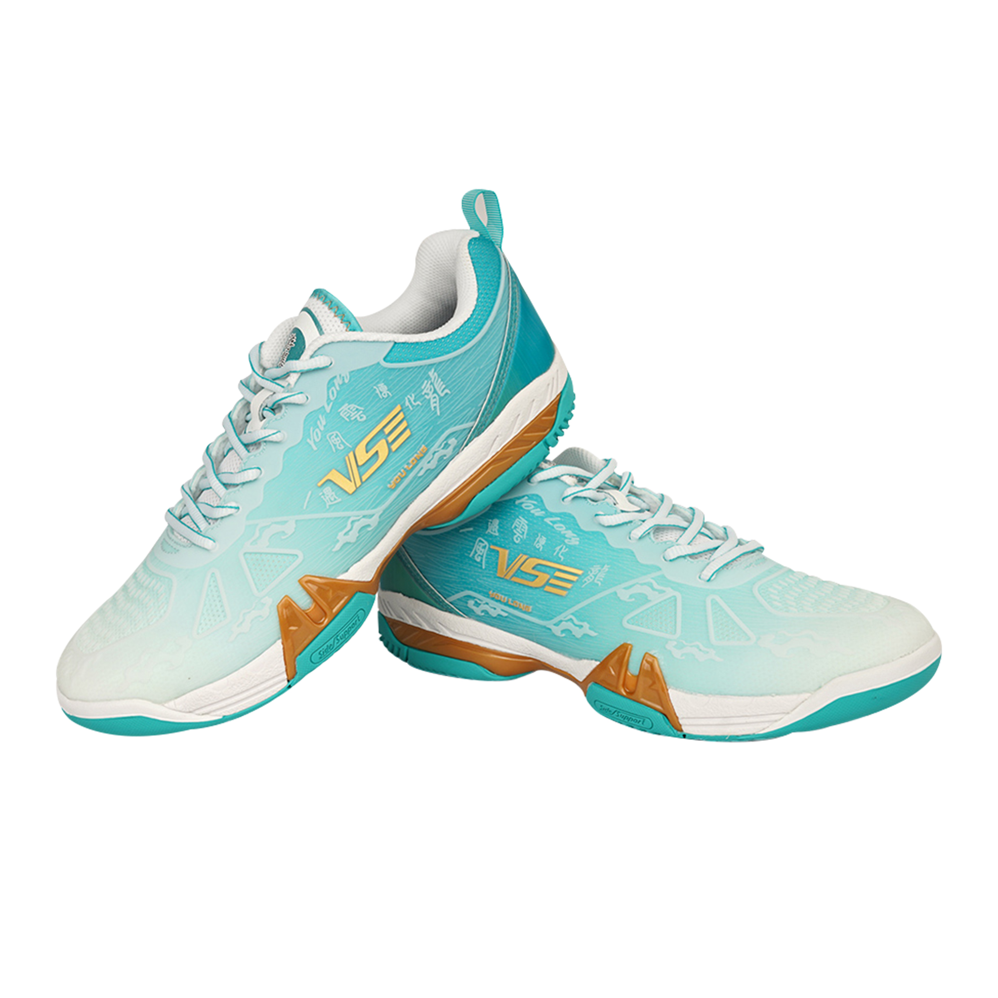 Venson Snake Shoes Coverage Abrasion Resistant Coverage Abrasion Resistant Low top Badminton Shoes Unisex Cyan Bird