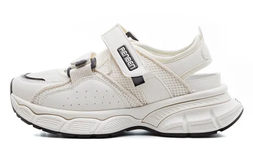 RENBEN Breathable Lightweight Height Increasing Low top Chunky Sneakers Women's Beige Black