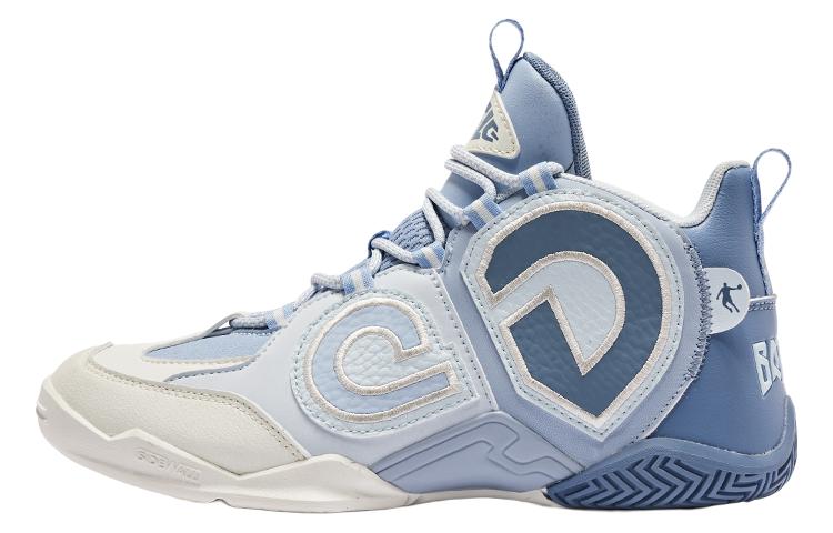 QIAODAN Cushioning Slip Resistant Abrasion Resistant High top Basketball Shoes Women's White Blue