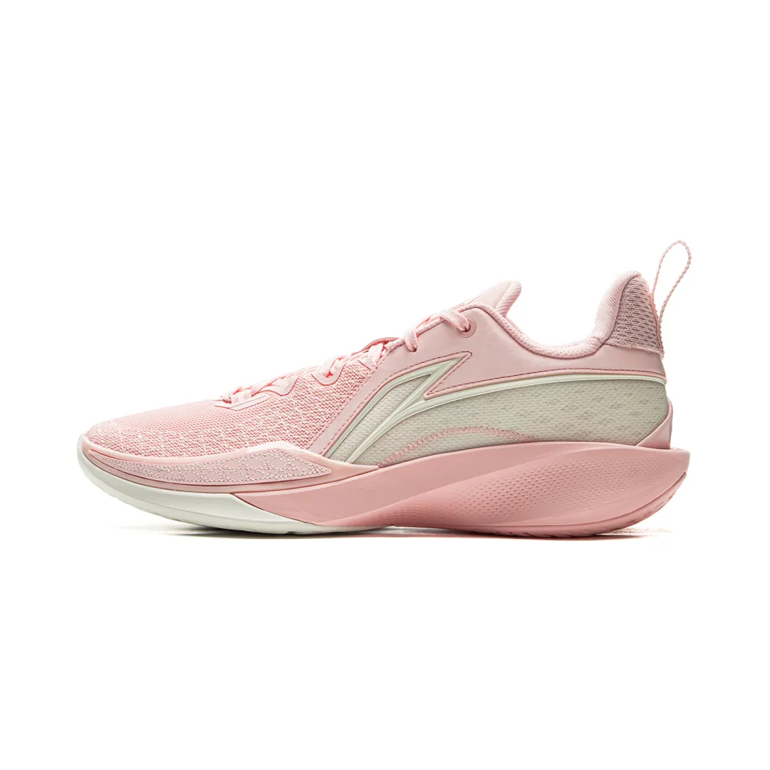Li Ning Speed 2 Cushioning Slip Resistant Breathable Rebound Low top Basketball Shoes Men's Pink White