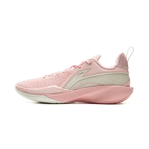 Li Ning Speed 2 Cushioning Slip Resistant Breathable Rebound Low top Basketball Shoes Men's Pink White