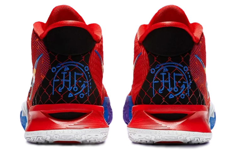 Баскетбольные кроссовки Nike Kyrie 7 (красный / желтый / синий / фиолетовый) — Красный / жёлтый / синий / фиолетовый — фото 5