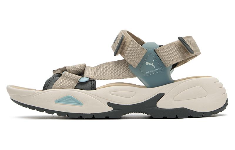 PUMA Traek Lite Slip Resistant Abrasion Resistant One Strap Sandals Unisex Beige Blue