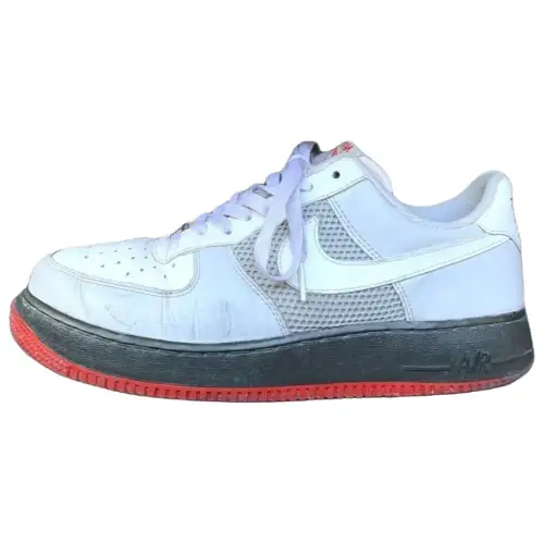 Nike Air Force 1 Cushioning Slip Resistant Abrasion Resistant Low top Basketball Shoes Men's White