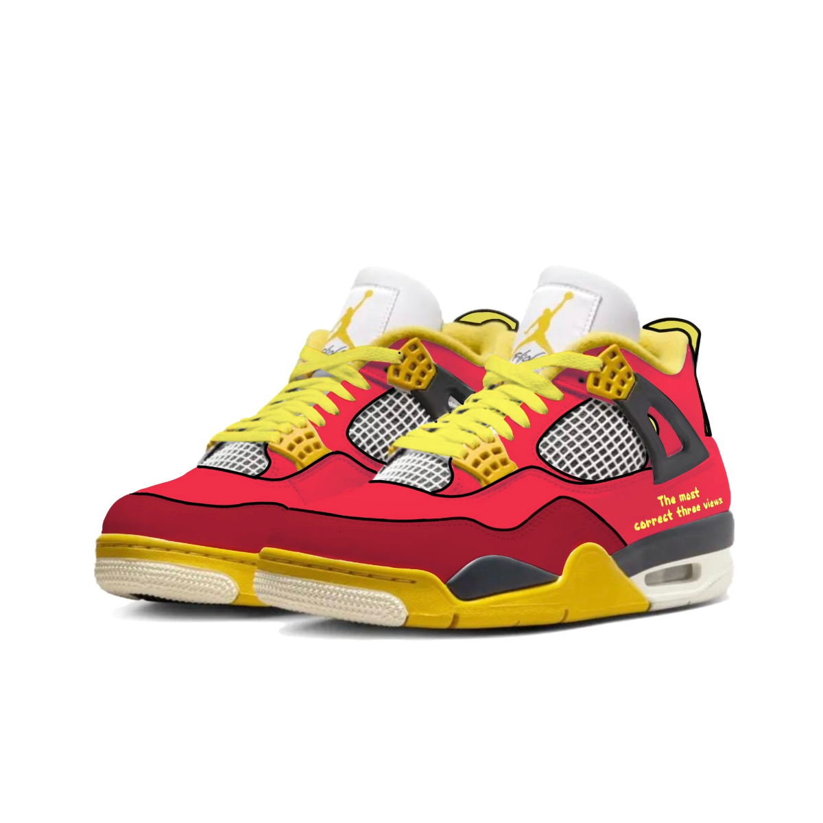 Jordan Air Jordan 4 Slip Resistant Abrasion Resistant Mid top Vintage Basketball Shoes Unisex Red