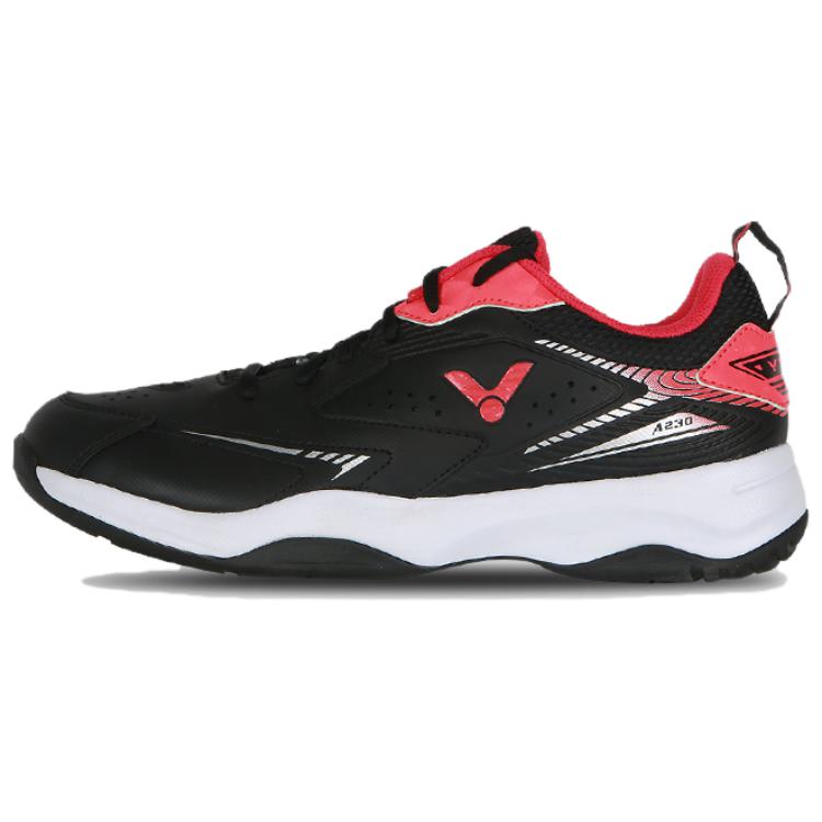 VICTOR Slip Resistant Badminton Shoes Unisex Black Red