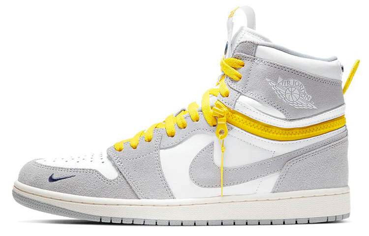 Мужские кроссовки Jordan Air Jordan 1 High Switch (серые с белым и желтым)