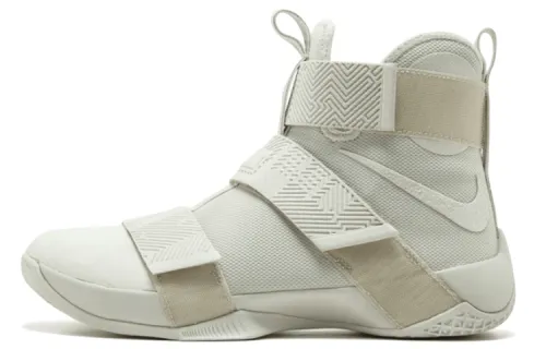 Nike Zoom soldier 10 SFG Lux 'Bone' James soldier 10 round toe shock-absorbing anti-slip lightweight high-top basketball shoes men's gray